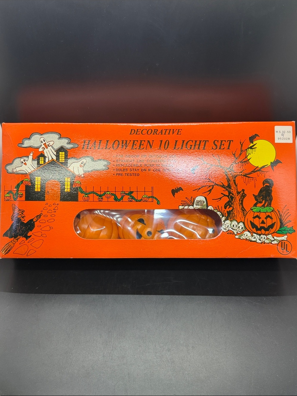 NWT Vintage deadstock Halloween Blow Mold Jack O Lanterns Pumpkin String Light